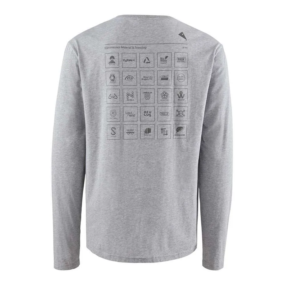Klättermusen Runa Elements T-shirt Med Lång ärm, Grey melange