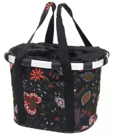 Klickfix Bikebasket grön m. mönster Klickfix Bikebasket grön m. mönster