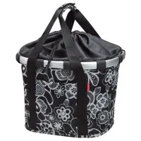 Klickfix Bikebasket grön m. mönster Klickfix Bikebasket grön m. mönster