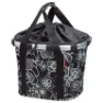 Klickfix Bikebasket svart med blomstermotiv