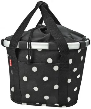 Klickfix Bikebasket svart med vita prickar Klickfix Bikebasket svart med vita prickar