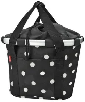Klickfix Bikebasket svart med vita prickar Klickfix Bikebasket svart med vita prickar