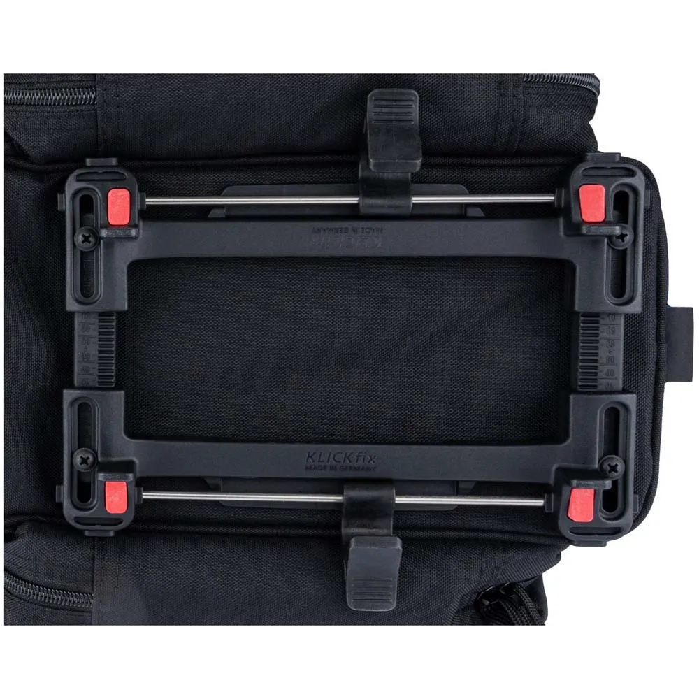 Klickfix Rackpack 2+ Uniklip 2 Cykelväska 12-16l, Black, One Size
