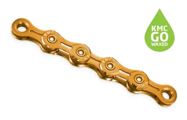 KMC X11EL Ti-N Gold Waxed Kedja, Gold, 118 Links, 11s KMC X11EL Ti-N Gold Waxed Kedja, Gold, 118 Links, 11s