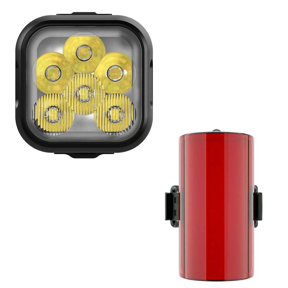 Knog Blinder 1300 + Mid Cobber Cykellampset, Black / red, 1300 / 170 Lumens