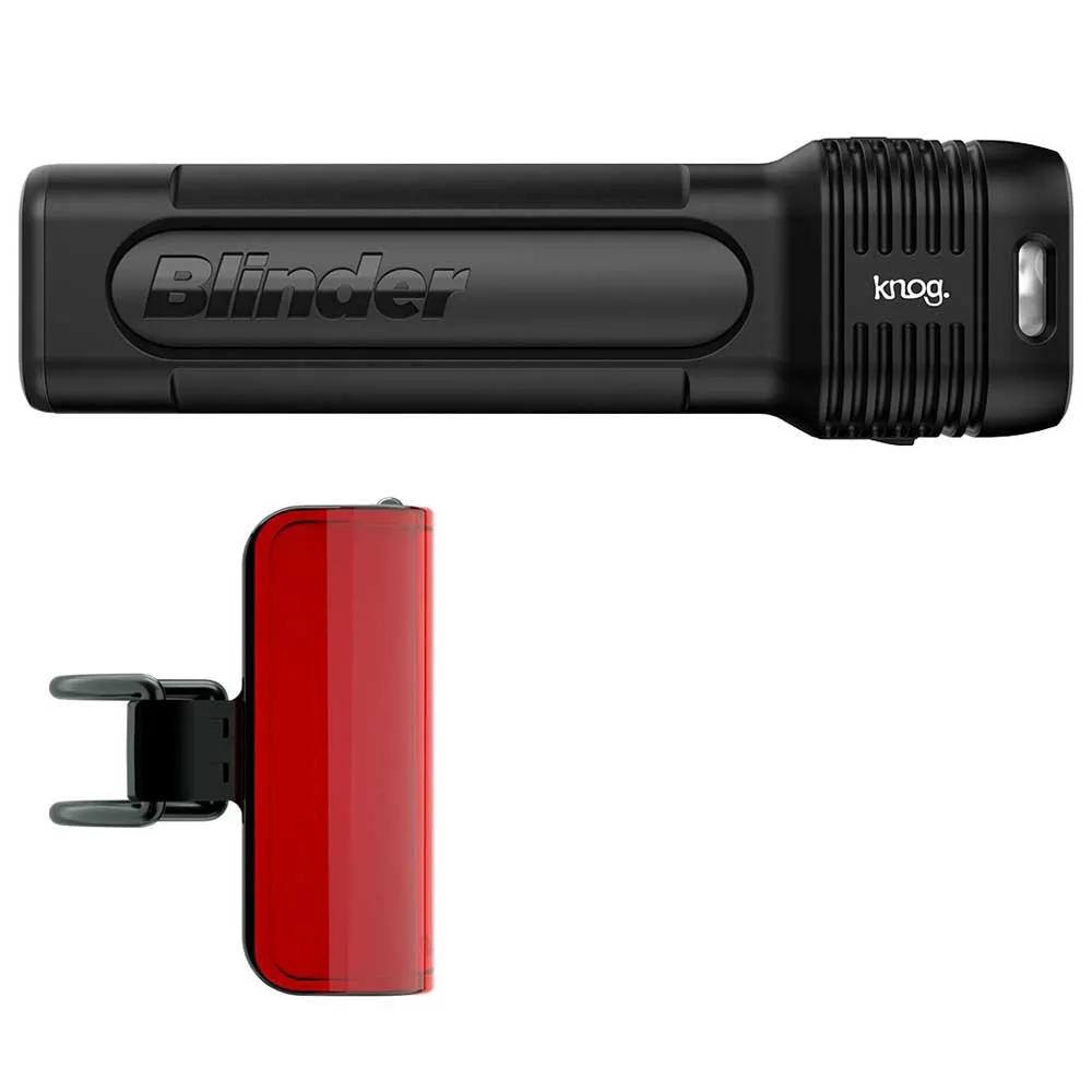 Knog Blinder 1300 + Mid Cobber Cykellampset, Black / red, 1300 / 170 Lumens