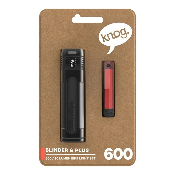 Knog Blinder 600 & Plus 20 Ljussett, Black / red, 600 / 20 Lumens Knog Blinder 600 & Plus 20 Ljussett, Black / red, 600 / 20 Lumens