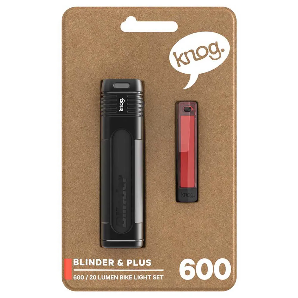 Knog Blinder 600 & Plus 20 Ljussett, Black / red, 600 / 20lm