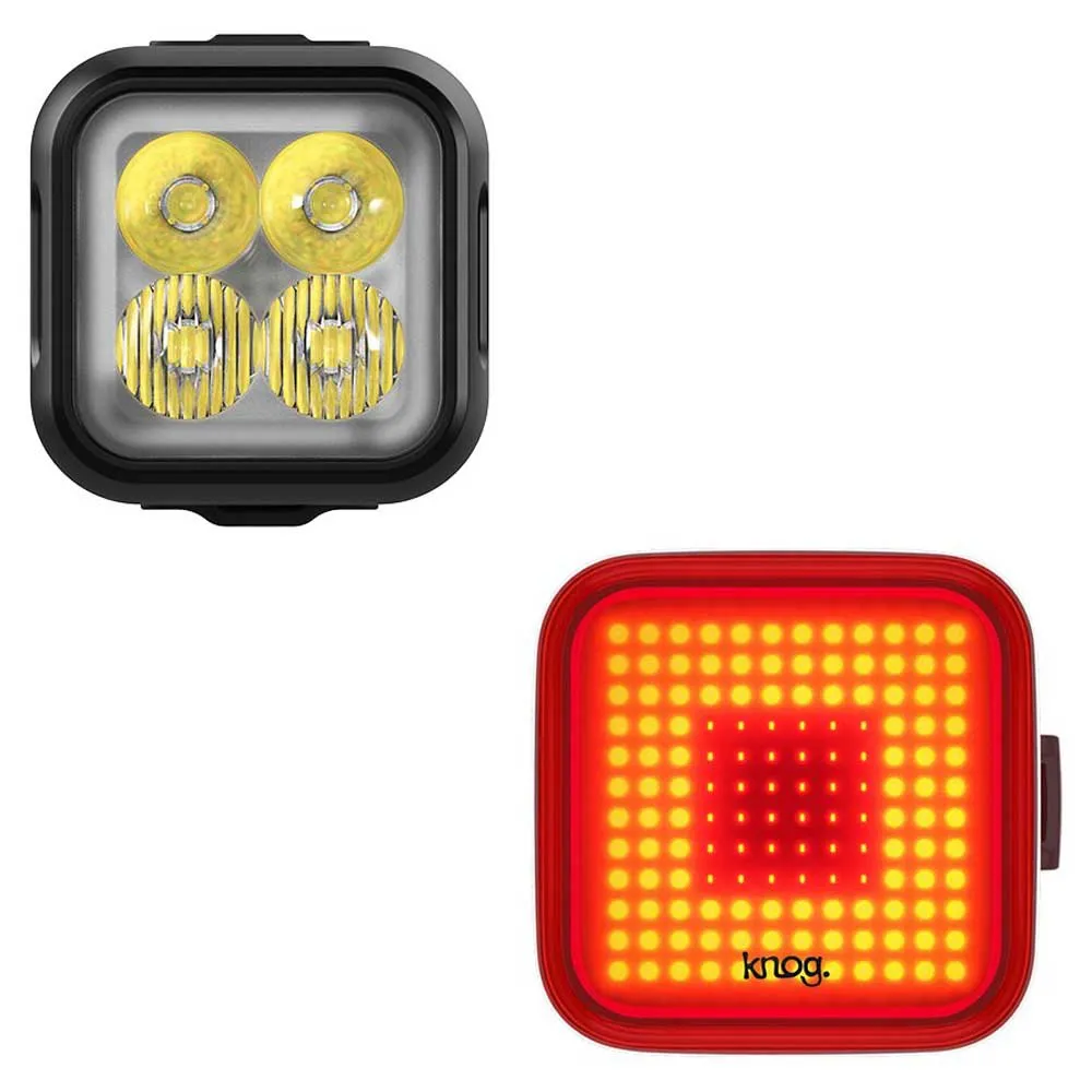 Knog Blinder 600 + Square Cykellampset, Black / red, 600 / 100 Lumens