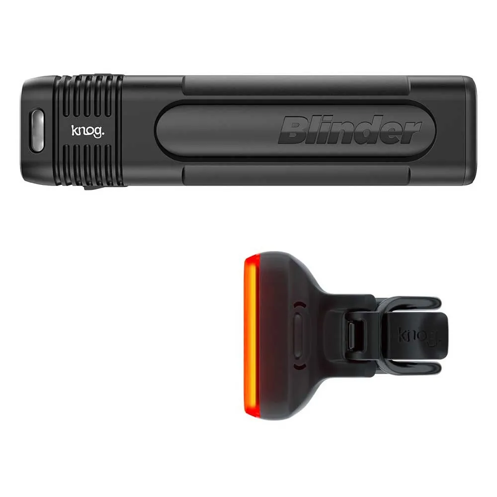 Knog Blinder 600 + Square Cykellampset, Black / red, 600 / 100 Lumens