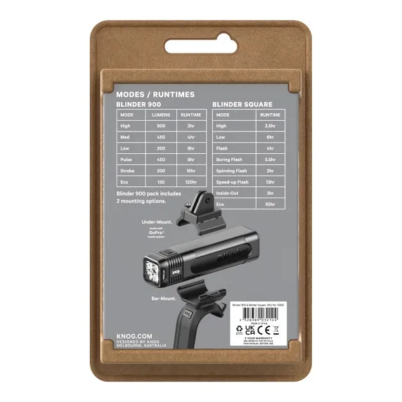 Knog Blinder 900 & Blinder 100 Ljussett Knog Blinder 900 & Blinder 100 Ljussett