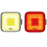 Knog BLINDER SQUARE TWINPACK, Black / red / yellow, 200 / 100 Lumens