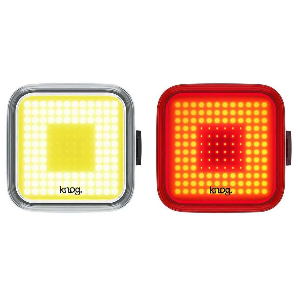 Knog BLINDER SQUARE TWINPACK, Black / red / yellow, 200 / 100lm