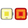Knog BLINDER SQUARE TWINPACK, Black / red / yellow, 200 / 100lm