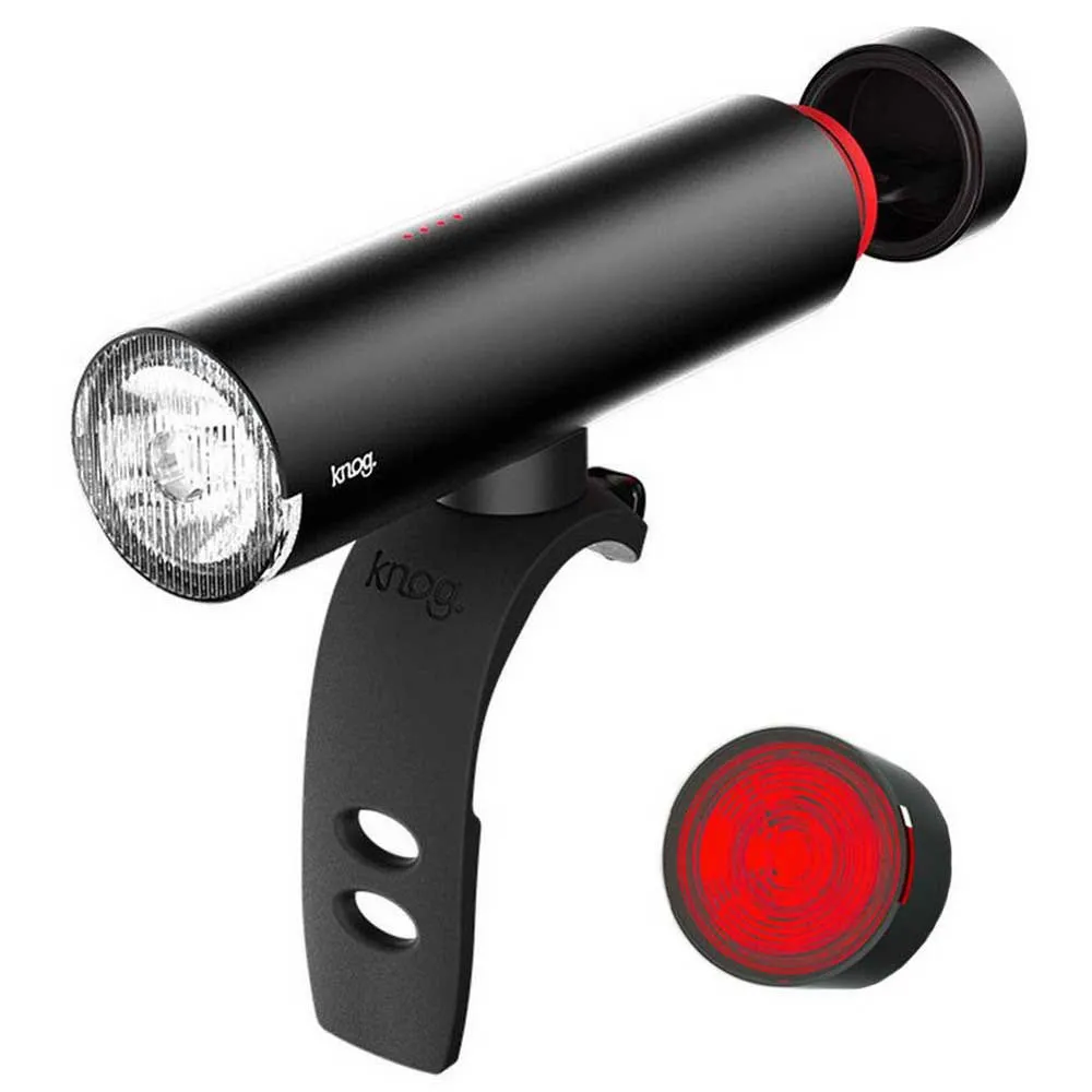 Knog PWR RIDER DUO 450 + 12 LUMENS Front Light / Rear Light, Black, 450lm