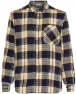 Knowledge Cotton Apparel Men's Loose Checked Shirt, Blue Stripe