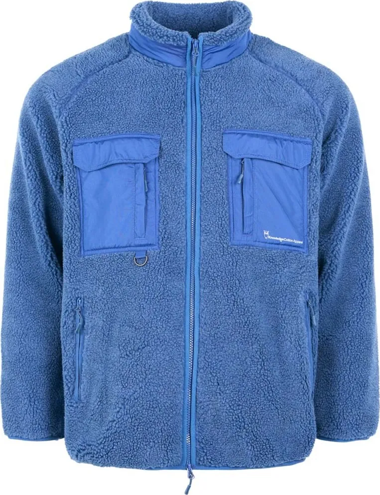 Knowledge Cotton Apparel Men's Oversized Raglan Teddy Polyester Zip Sweat