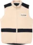 Knowledge Cotton Apparel Men's Teddy Fleece Hood Vest With Rib Stop In Contrast Color