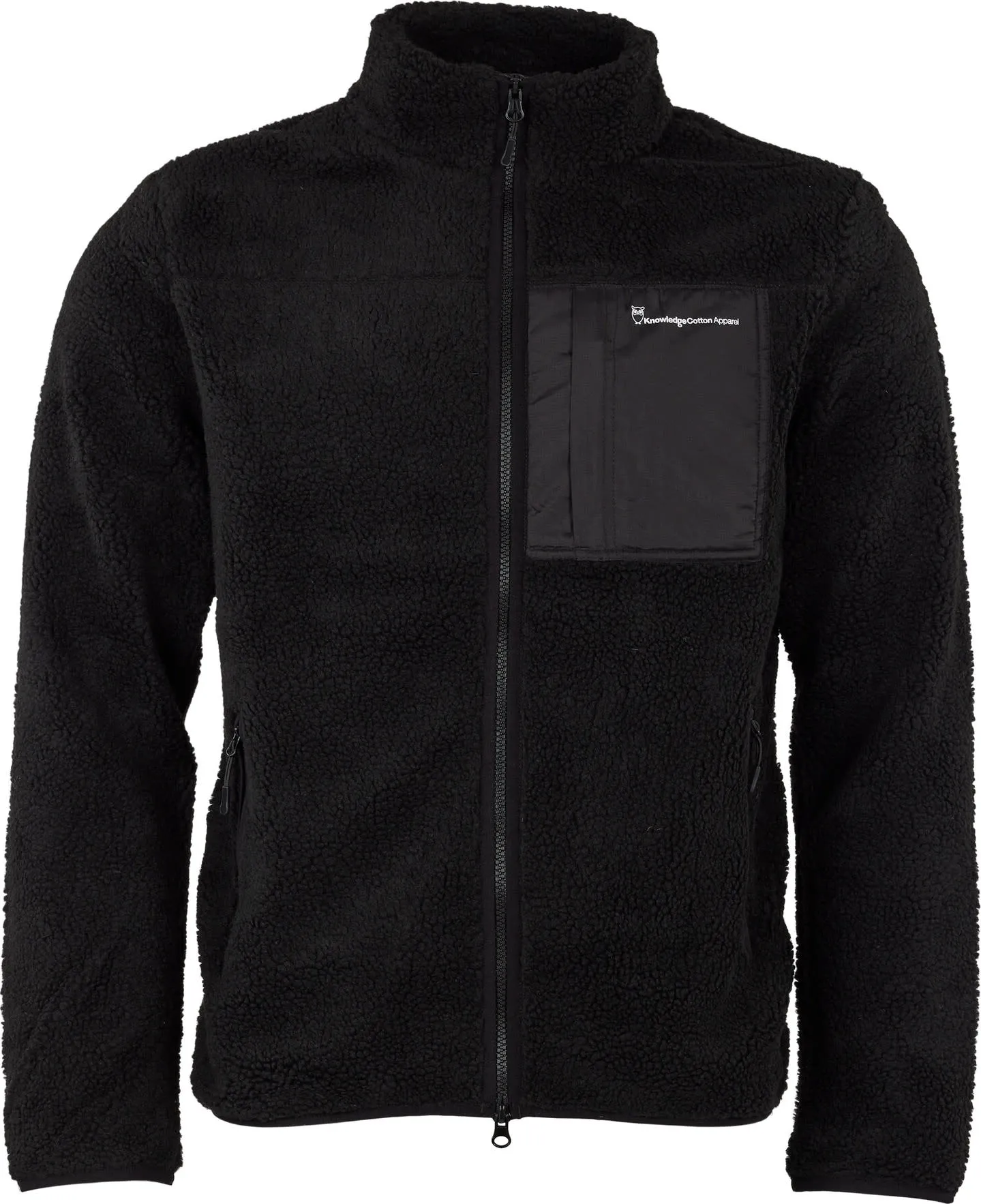 Knowledge Cotton Apparel Men's Teddy Fleece Zip Sweat, Black Jet Knowledge Cotton Apparel Men's Teddy Fleece Zip Sweat, Black Jet