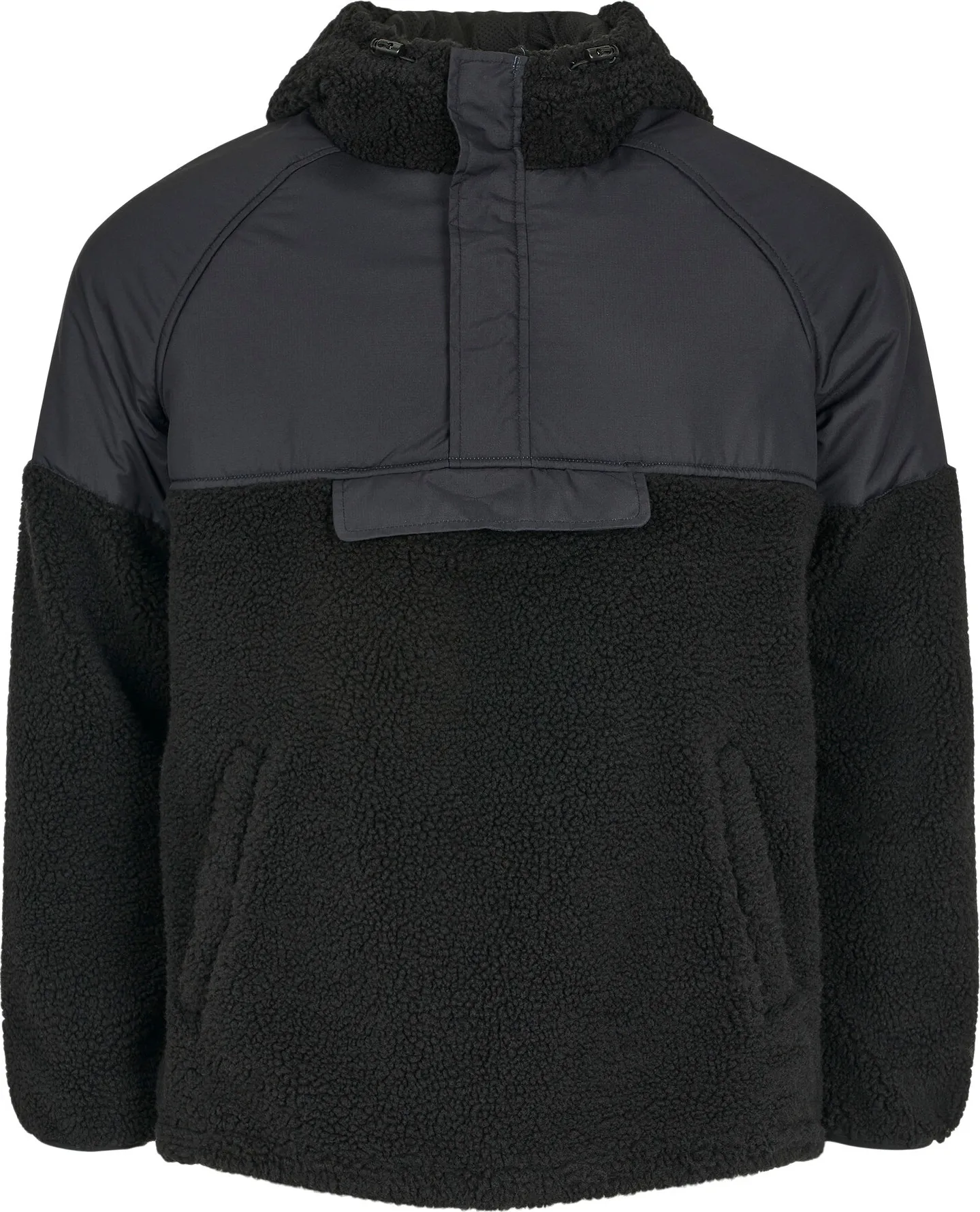 Knowledge Cotton Apparel Men's Teddy Oversized Anorak, Black Jet Knowledge Cotton Apparel Men's Teddy Oversized Anorak, Black Jet
