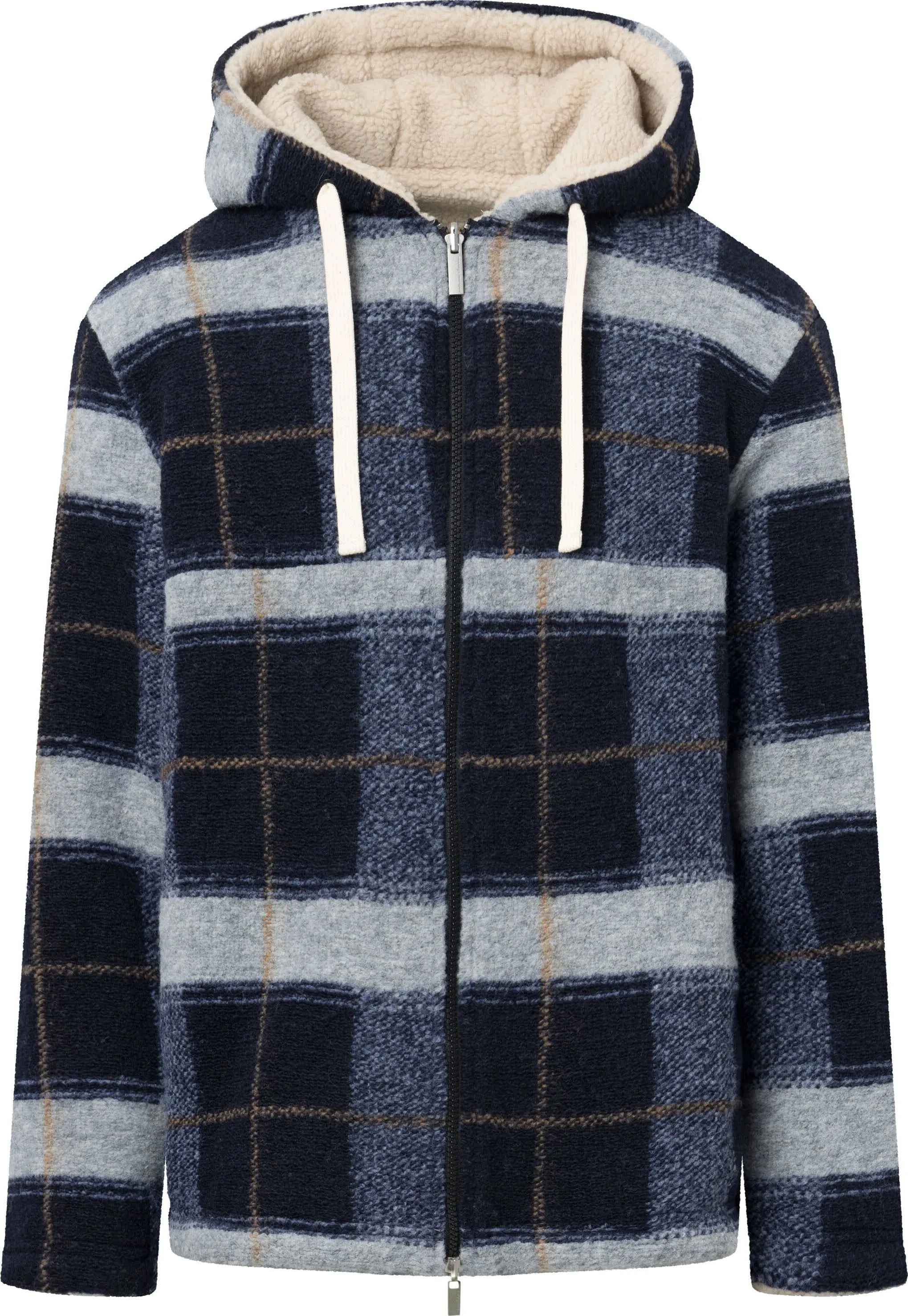 Knowledge Cotton Apparel Men's Teddy Reversable Zip Hood Jacket