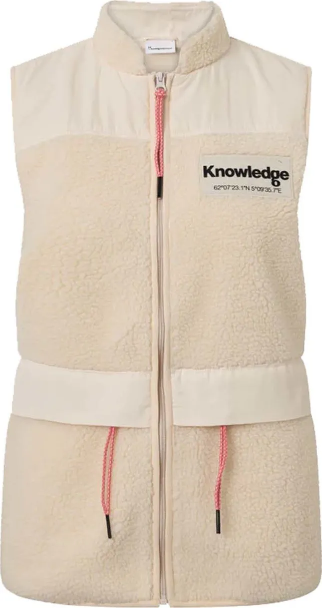 Knowledge Cotton Apparel Women's Teddy Colorblock Vest, Buttercream Knowledge Cotton Apparel Women's Teddy Colorblock Vest, Buttercream