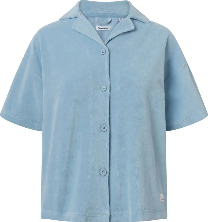 Knowledge Cotton Apparel Women's Woven Terry Short Sleeve Shirt