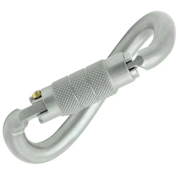 Kong Stål Spiralformad Vridlås Med Månformad Karbinhake, White, One Size