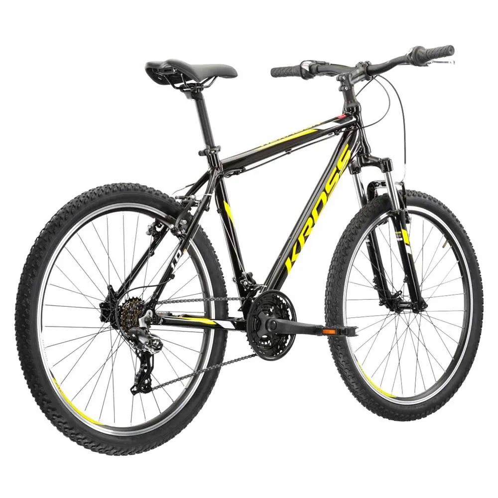Kross Hexagon 1.0 26´´ 2022 Mtb Cykel Refurbished, Black / yellow / gray, M