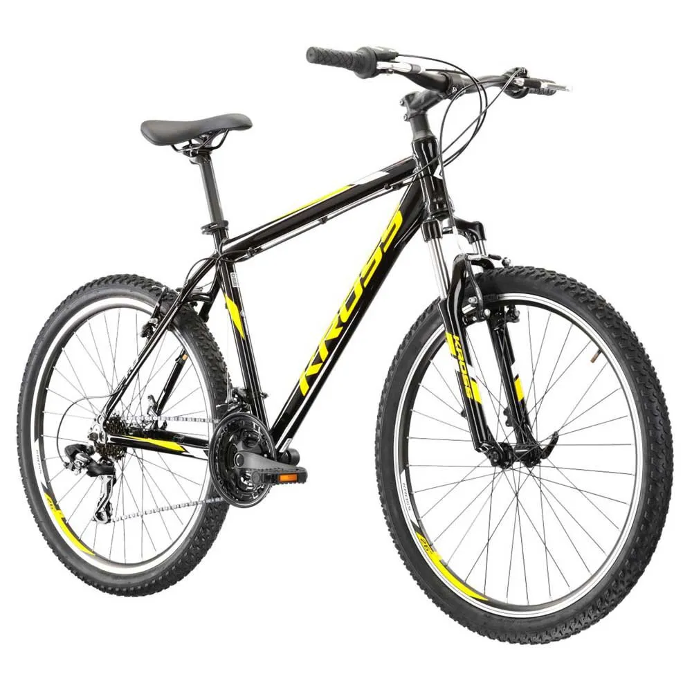 Kross Hexagon 1.0 26´´ 2022 Mtb Cykel Refurbished, Black / yellow / gray, M