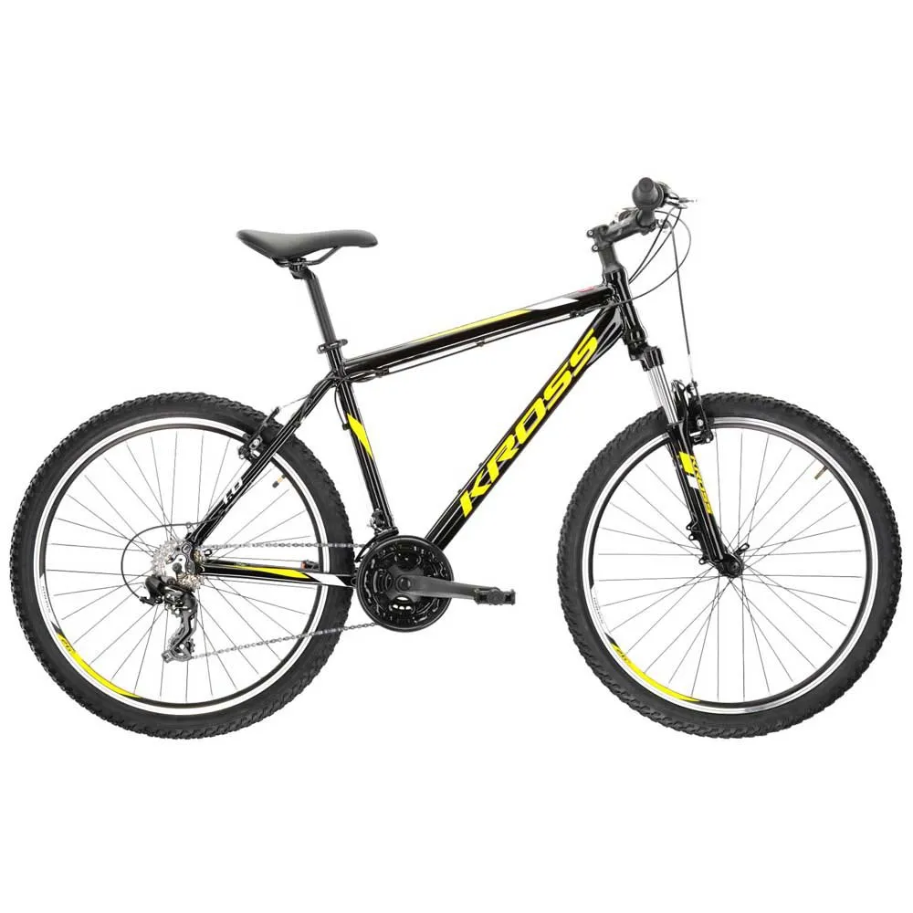 Kross Hexagon 1.0 26´´ 2022 Mtb Cykel Refurbished, Black / yellow / gray, M