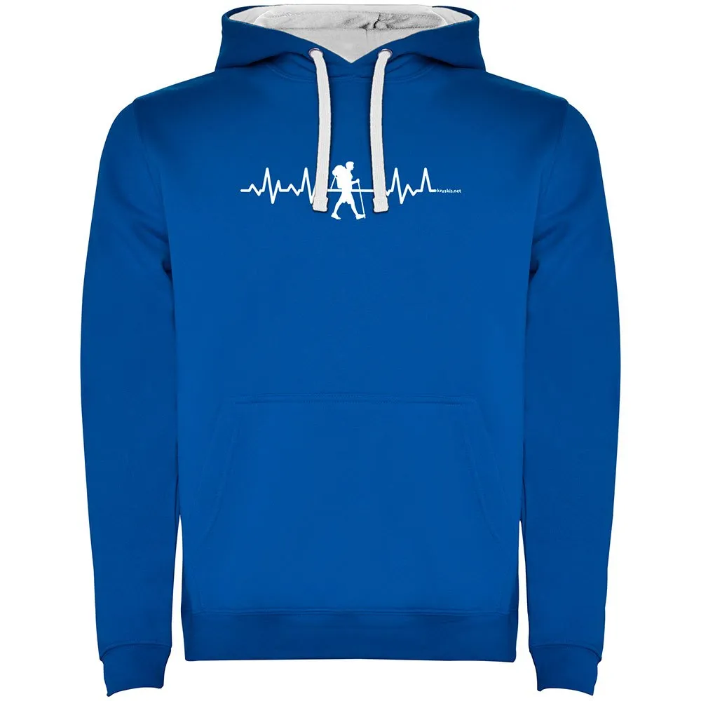 Kruskis Trekking Heartbeat Two-colour Tröja Med Huva