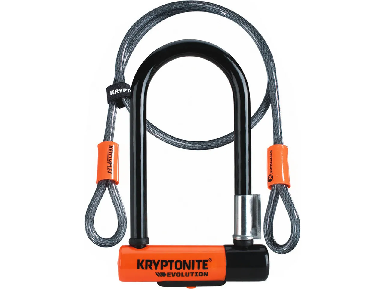 Kryptonite Evolution Mini 7 Bügelschloss mit Kryptoflex® Kabel, Orange/Svart