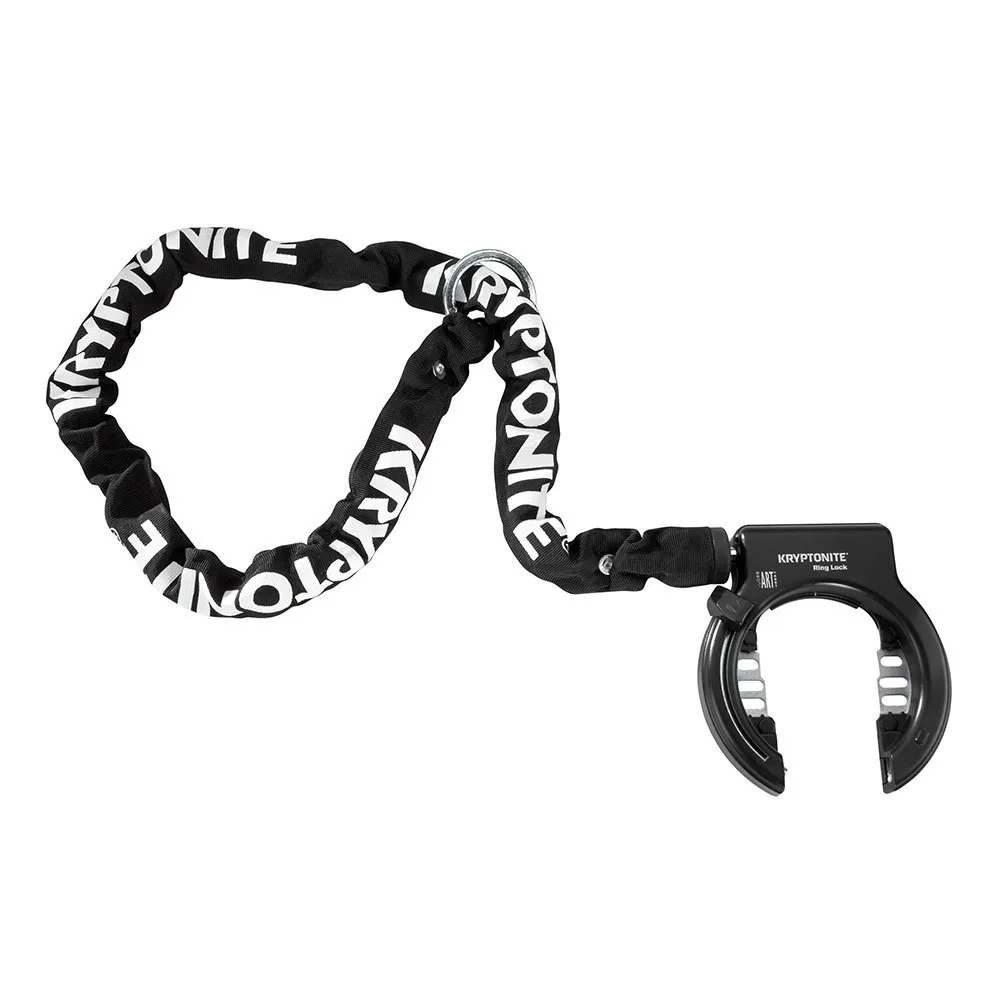 Kryptonite Ring Non Retractable Whith Chain Plug In Cykelramlås, Black, 5.5 x 1200mm