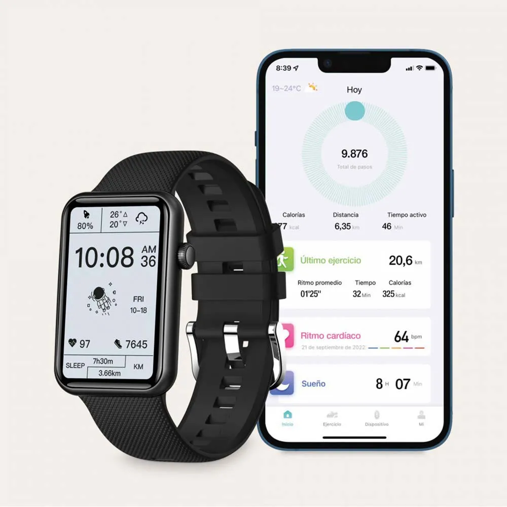 KSIX Tube Smartklocka, Black