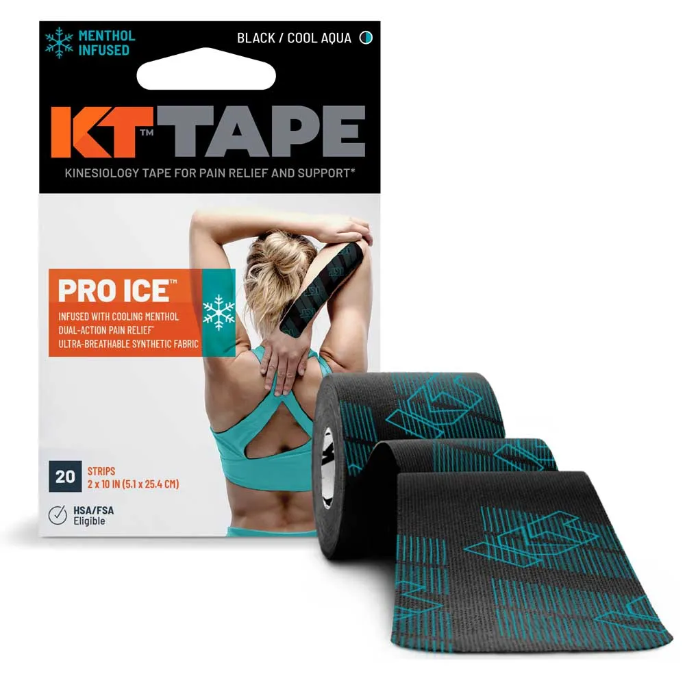 KT Tape Pro Ice 5.1x25.4cm 20 Units Förskuren Kinesiologitejp, Black, One Size KT Tape Pro Ice 5.1x25.4cm 20 Units Förskuren Kinesiologitejp, Black, One Size