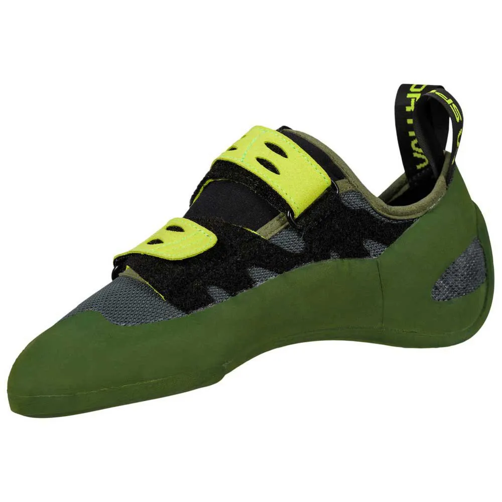La Sportiva Geckogym Vegan Klätterskor, Olive / neon