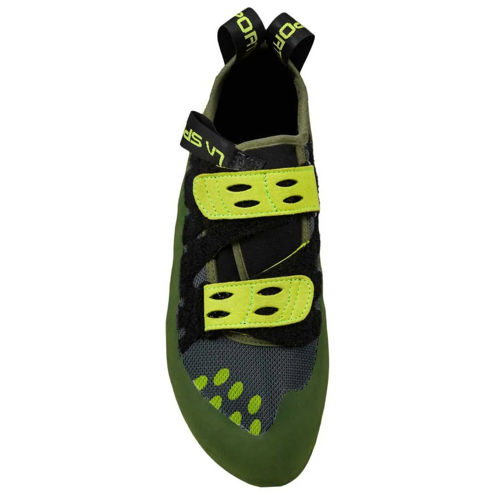 La Sportiva Geckogym Vegan Klätterskor, Olive / neon