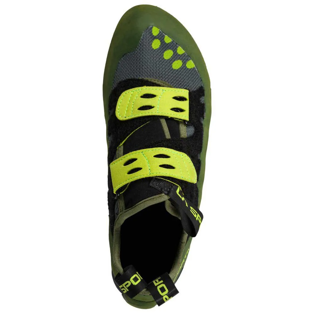 La Sportiva Geckogym Vegan Klätterskor, Olive / neon