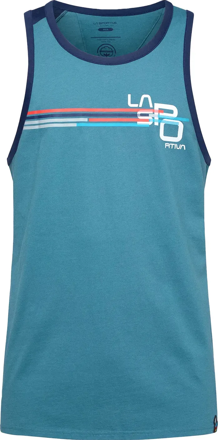 La Sportiva Men's Stripe Cube Tank, Hurricane/Deep Sea