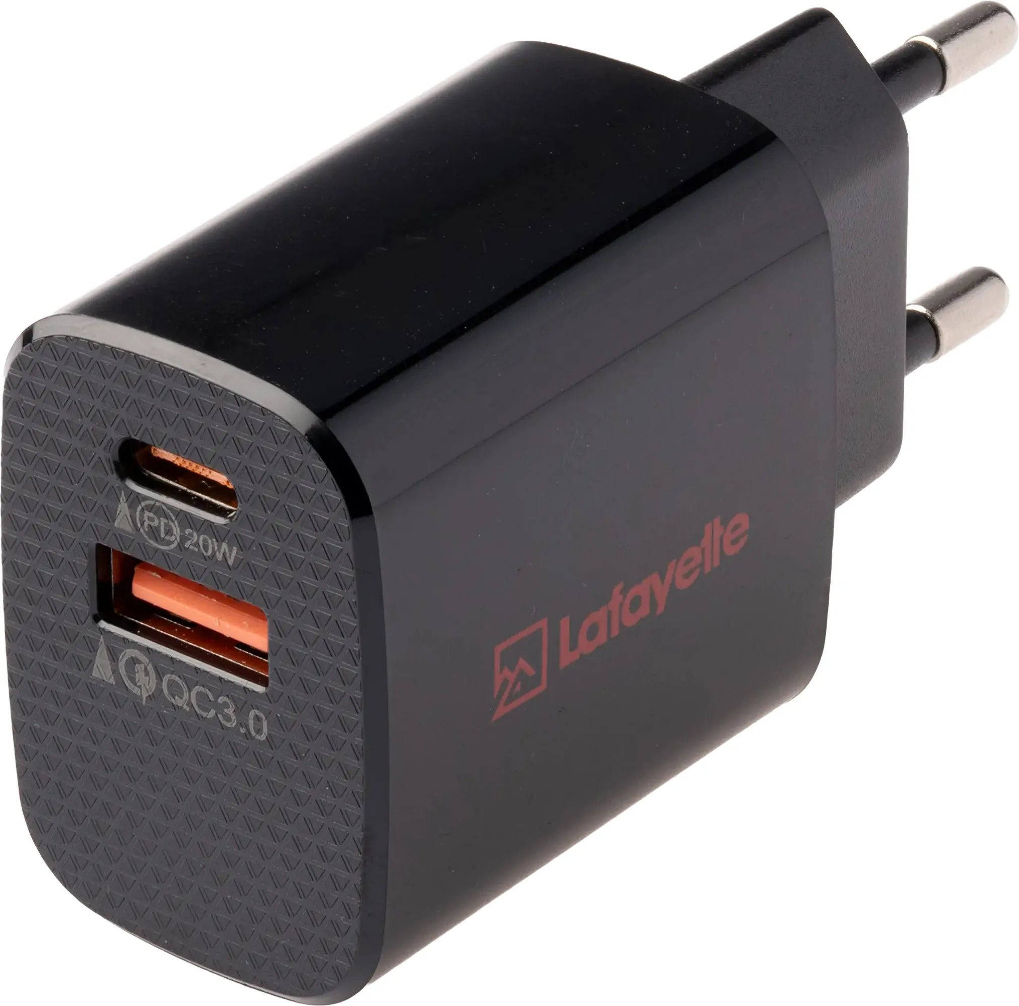 Lafayette Wall Charger USB-A and USB-C, Black, One Size Lafayette Wall Charger USB-A and USB-C, Black, One Size