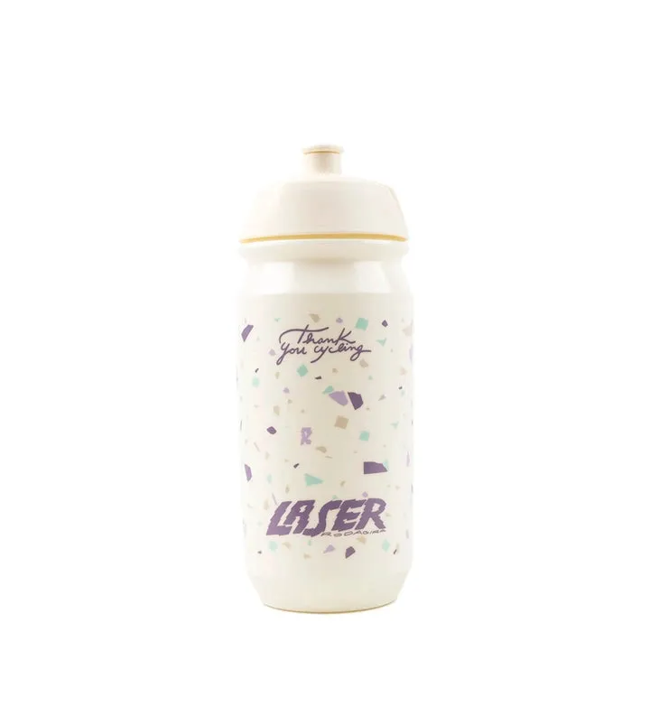 Laser x RODAGIRA Thank You For Cycling Water Bottle, Cream