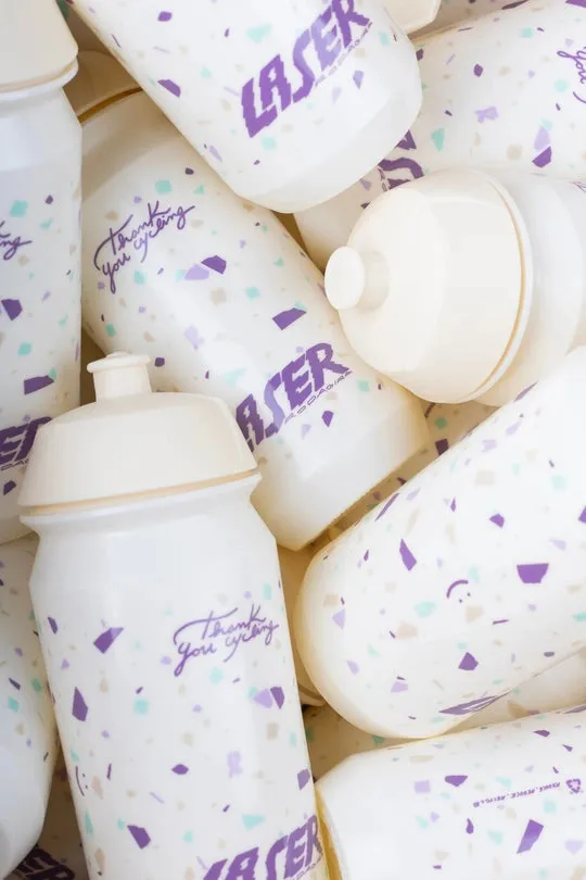 Laser x RODAGIRA Thank You For Cycling Water Bottle, Cream