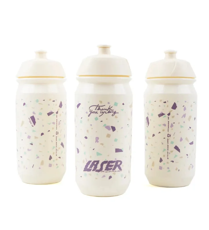 Laser x RODAGIRA Thank You For Cycling Water Bottle, Cream