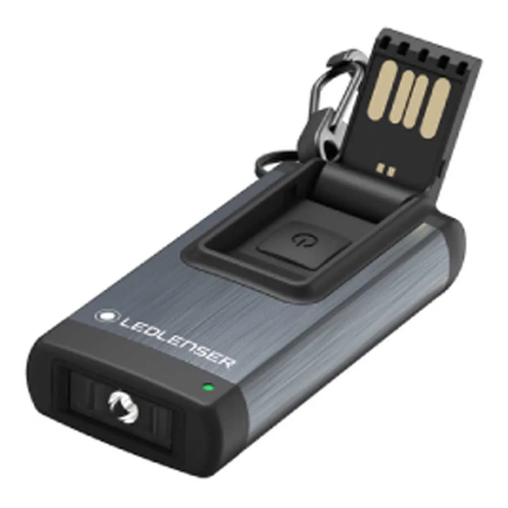 LEDLENSER K46r Memory 4 Gb Uppladdningsbar Ficklampa Nyckelring, Grey, 400 Lumens