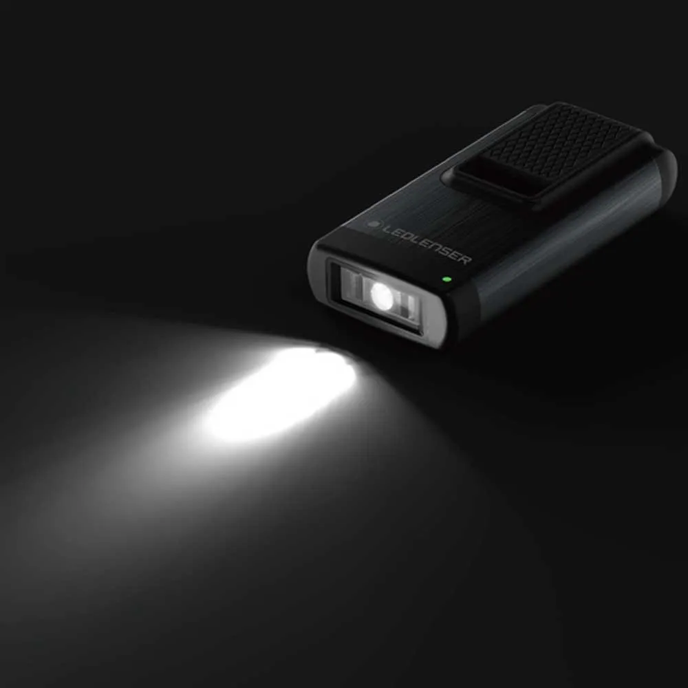 LEDLENSER K46r Memory 4 Gb Uppladdningsbar Ficklampa Nyckelring, Grey, 400 Lumens