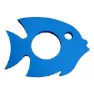 Leisis Fish Flytmatta unisex, Blue, 52.5 x 65.5 x 4cm