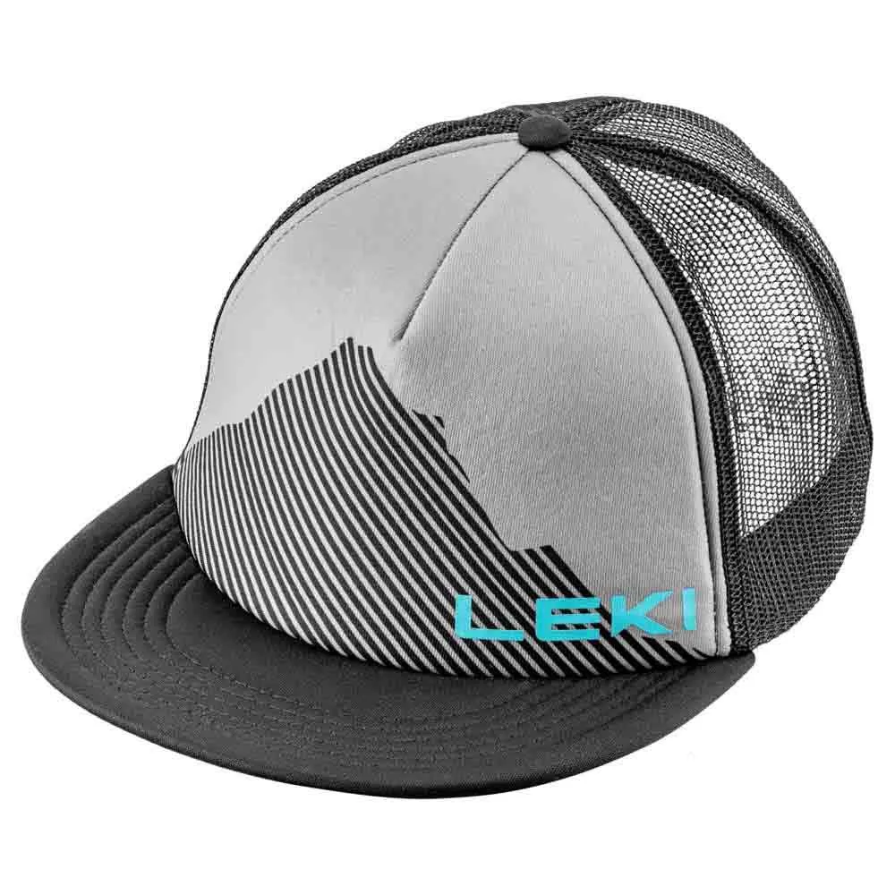LEKI Logo Keps, Black / sharkskin / peacock blue