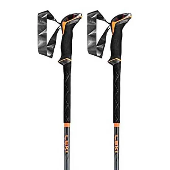 LEKI Sherpa Lite Stavar, Neon orange / black / denim blue, 100-135cm