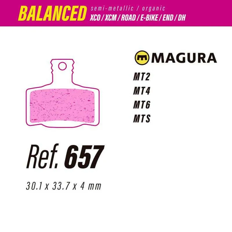 Less Balanced Magura Mt2/mt4/mt6/mts 30 Pcs Organiska Skivbromsbelägg, Black, One Size
